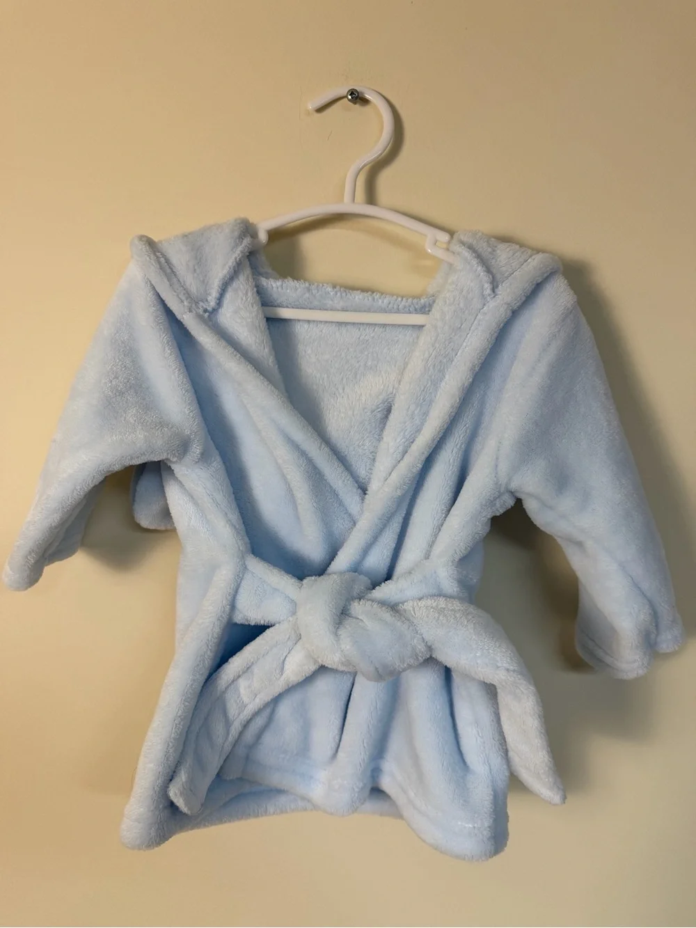Hudson Baby Light Blue Plush Hooded Kids Robe with Animal Ears